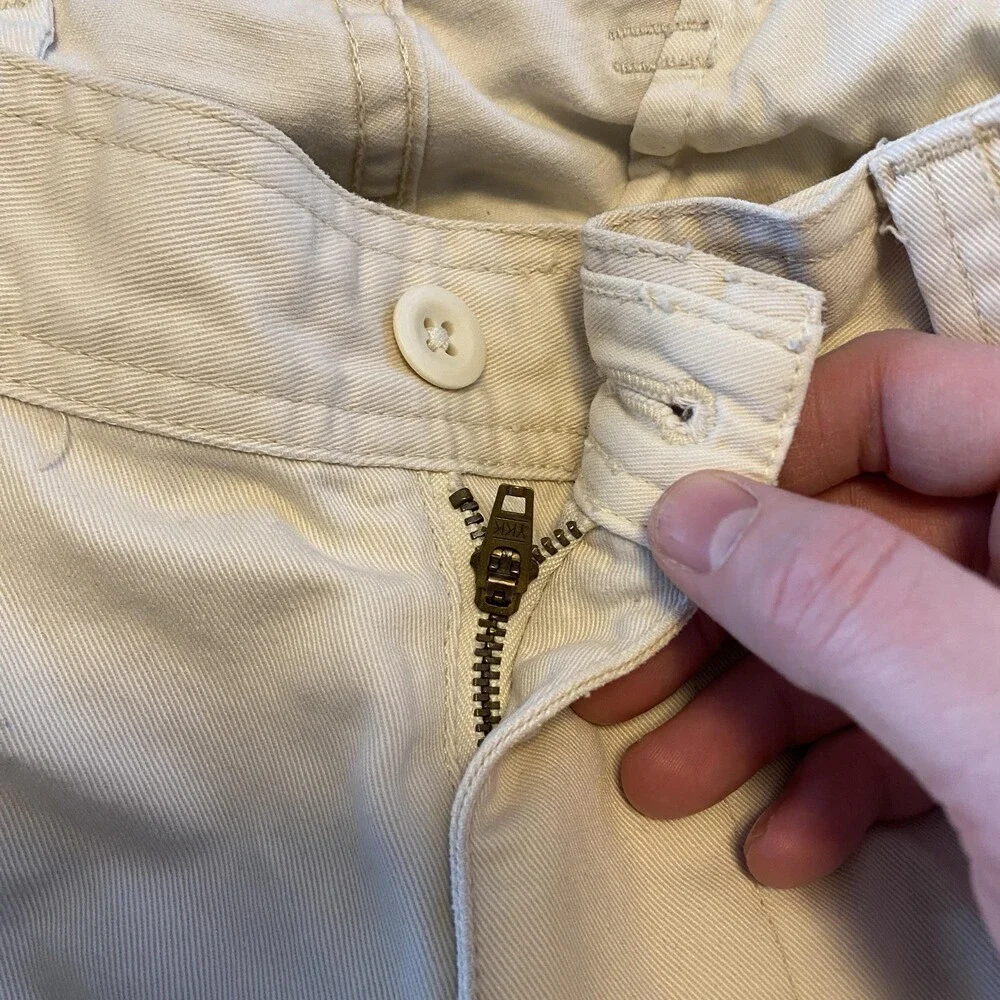 Polo Ralph Lauren Cargo Pants Mens FITS 33x34 Beige Army Military Workwear